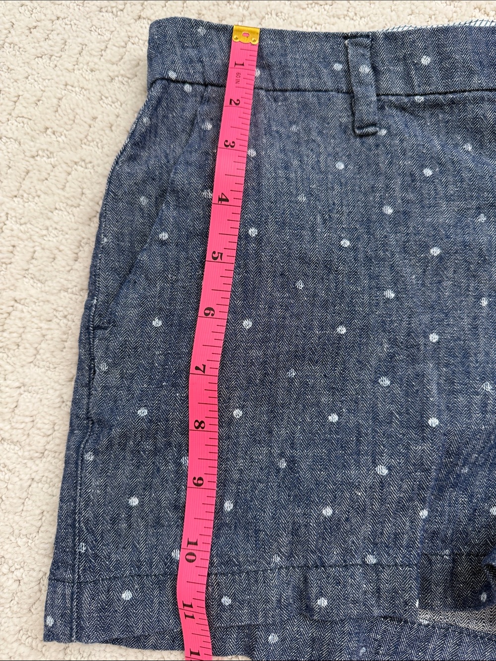 Old Navy Navy Blue Dot Linen-Blend Shorts - Picture 8 of 9